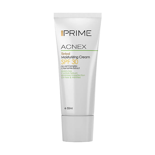 خرید کرم مرطوب کننده رنگی پریم مدل Acnex SPF 30 حجم 50 میل